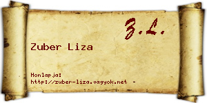 Zuber Liza névjegykártya